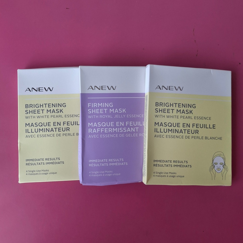 Avon Anew Brightening & Firming Sheet Mask Set 3 Boxes 12 Masks Total